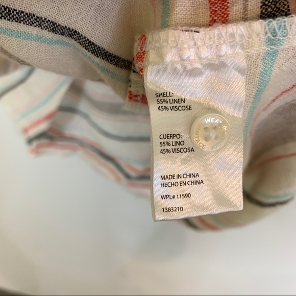 Weatherproof Vintage Tie Front Linen Blend Top - Picture 13 of 15